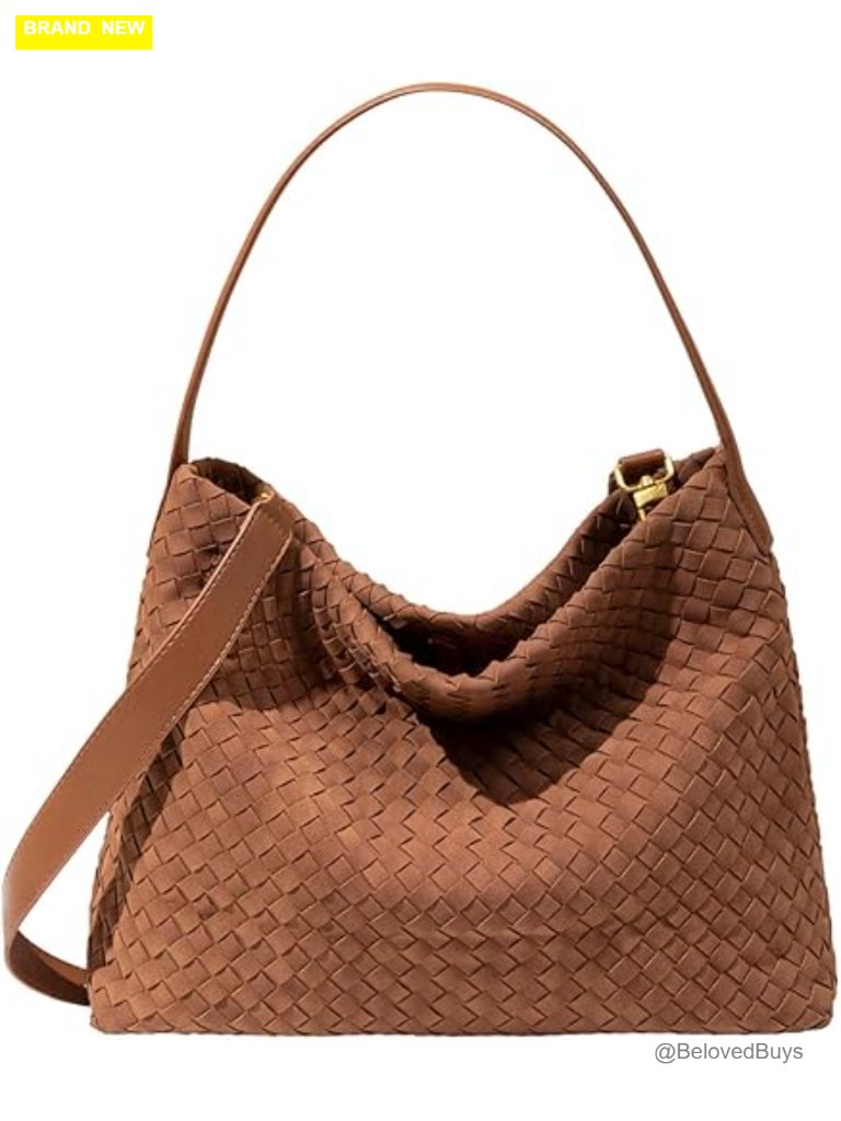 Braided Suede Tote Bag Hobo Shoulder Bag Woven Shoulder Bag For Work Travel